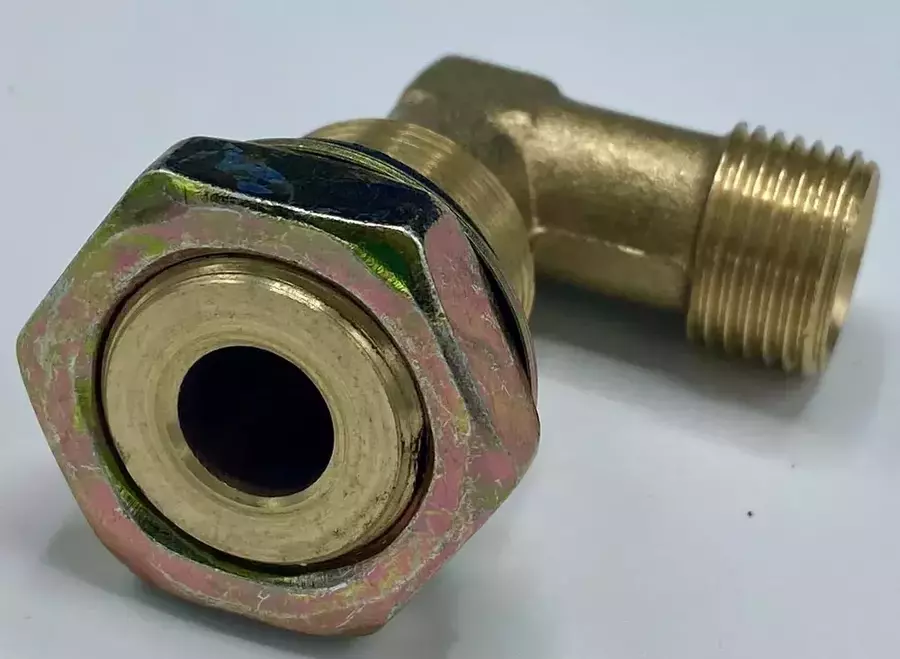 Угольник М 16х1,5/Ь18х1,5 в сборе (L=40/28)(медный)(20шт в уп)